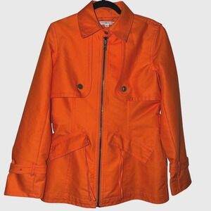 Tommy Hilfiger Orange Utility Jacket Women Full Zip Belted jacket Size‎ M